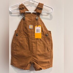NWT Carhartt Tan Kids Short Overalls